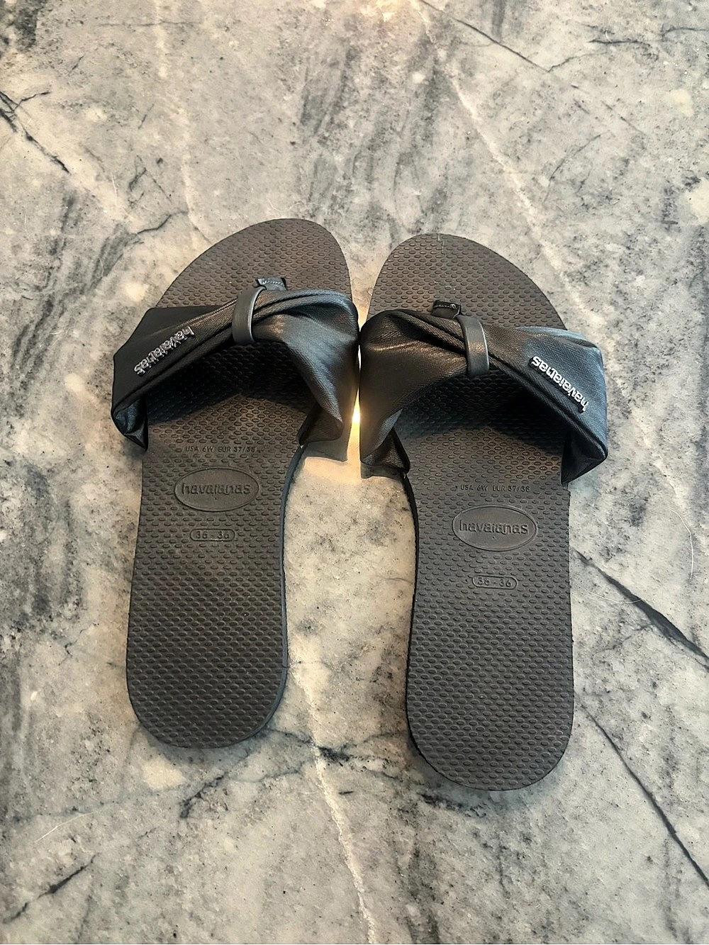 Havaianas You Saint Tropez Slide Sandals Black Slide Sandals Womens US 6